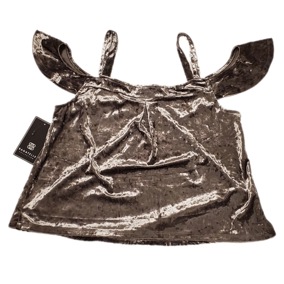 Bagatelle Crushed Velvet Cold Shoulder Top - Picture 5 of 13